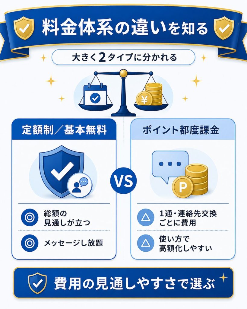 定額制とポイント都度課金の料金体系を比べた図