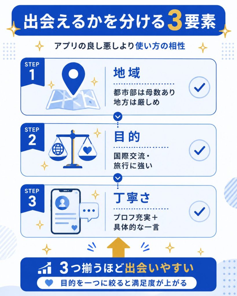 Jack'dで出会えるかを分ける3要素の図解