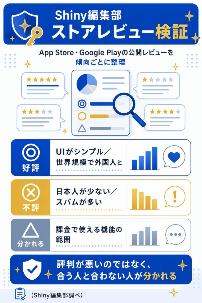 編集部がストアレビューを検証した結果の図